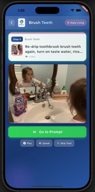 Task step with video